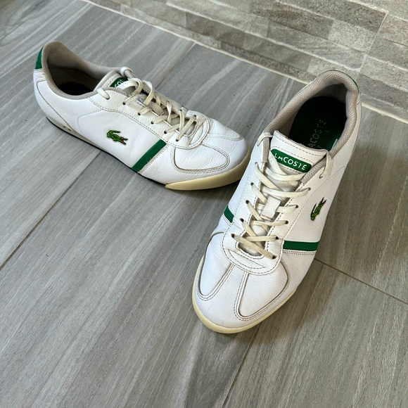 Lacoste Other - Lacoste Casual Shoes- White with Green- Size 8 Men / 9 Women